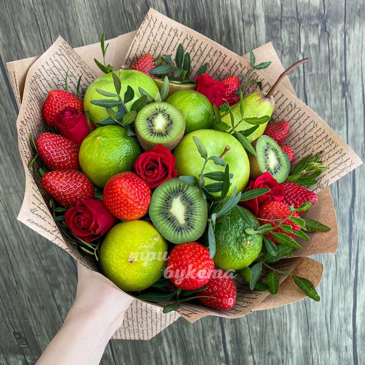 Фруктовый букет из клубники и киви (доп. фото)