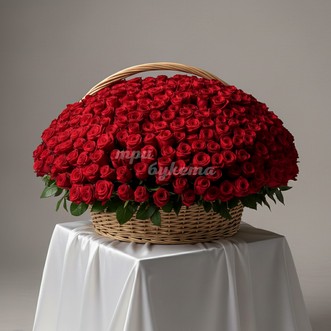 501 красная роза в корзине